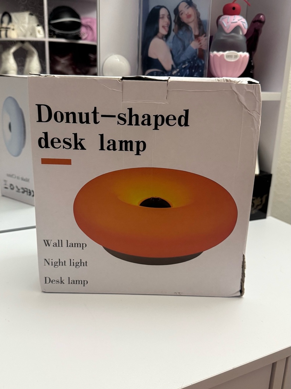 SHEIN Orange Donut-Shaped Desk Lamp